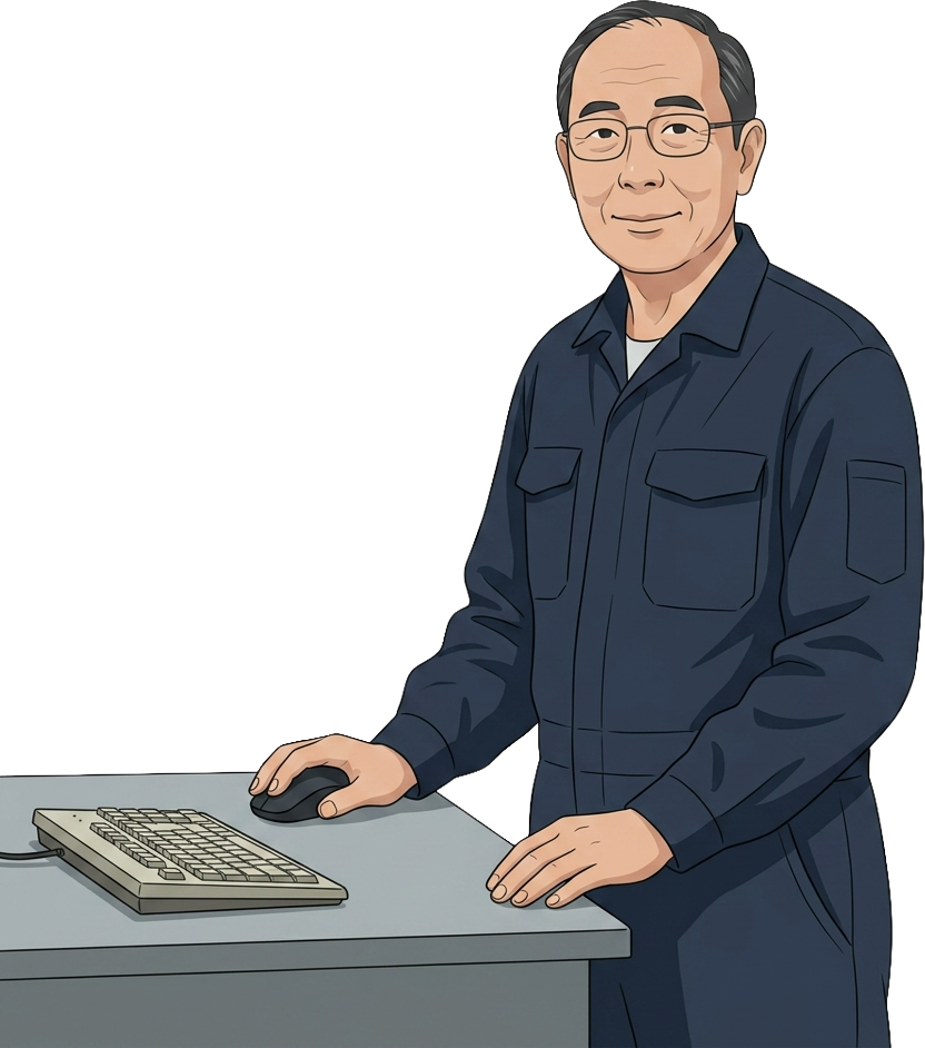 パソコン修理・設定・最適化を行うコネクト合同会社の技術サポート担当者イラスト